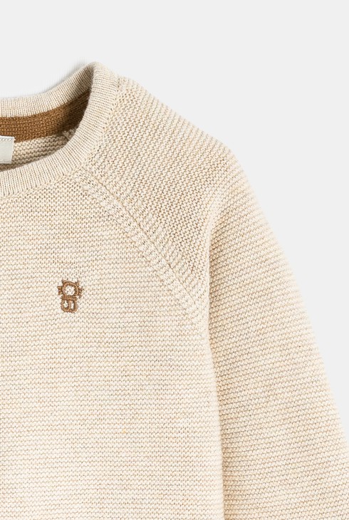 Bež džemper od triko pletiva za novorođenčad (za dječake) 2