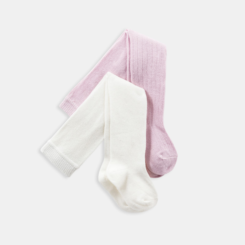 Strumpfhosen warm einfarbig rosa Kleinkind Mädchen (2er-Pack)