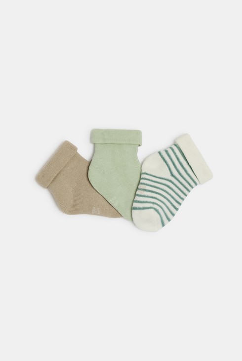 Chaussettes chaudes bébé naissance vert (lot de 3) 1