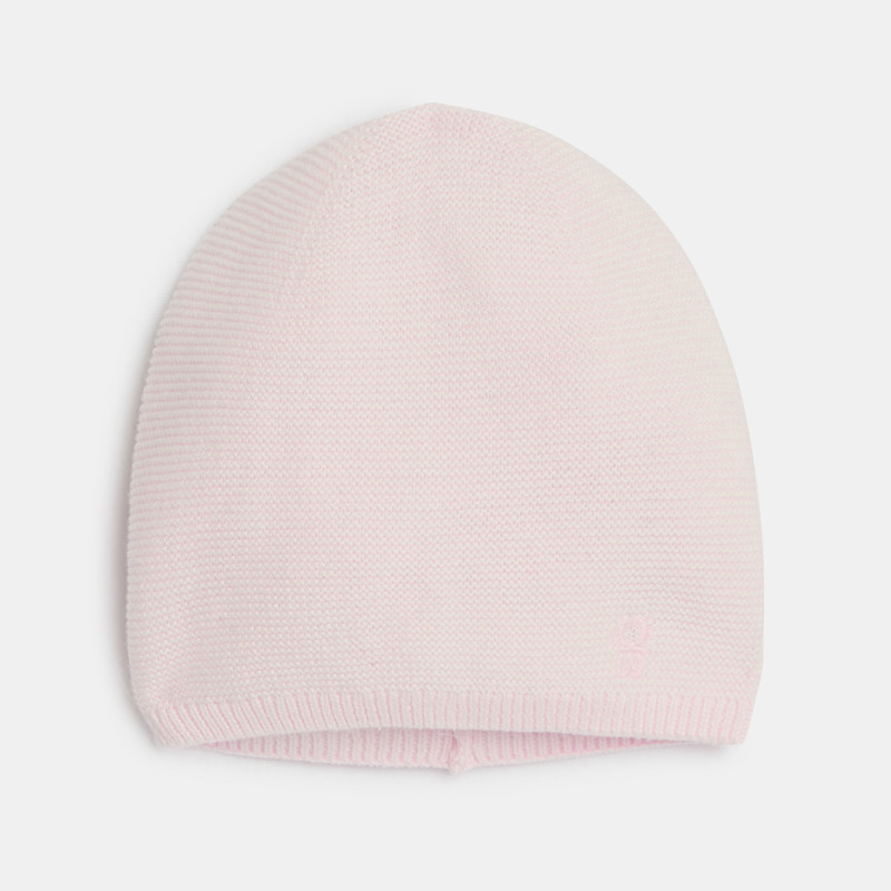 Mütze Rippstrick rosa Geburt