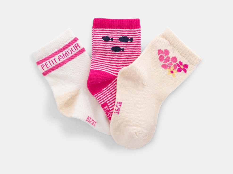 Set aus rosa Socken für kleine Mädchen 1