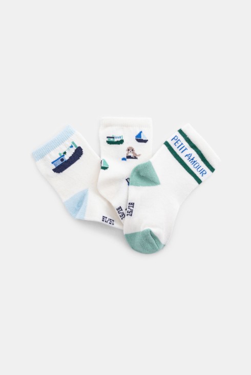 Lot de chaussettes blanches bébé garçon 1