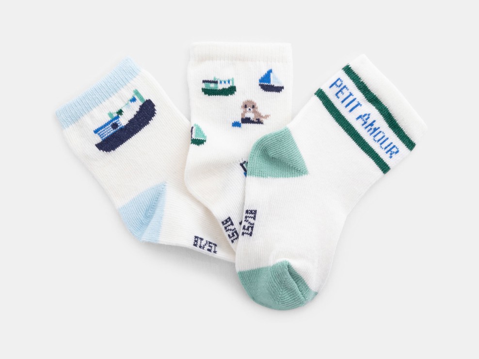 Lot de chaussettes blanches bébé garçon 1