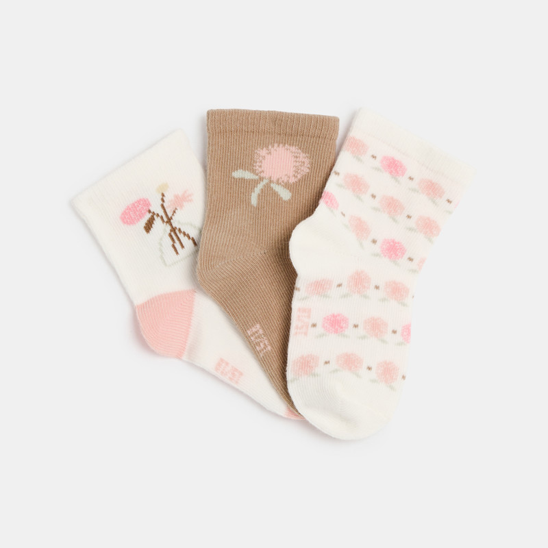 Socken geblümt rosa Kleinkind Mädchen (3er-Pack)