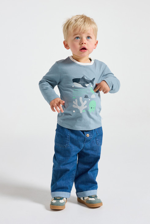 T-shirt marin bébé garçon bleu 1