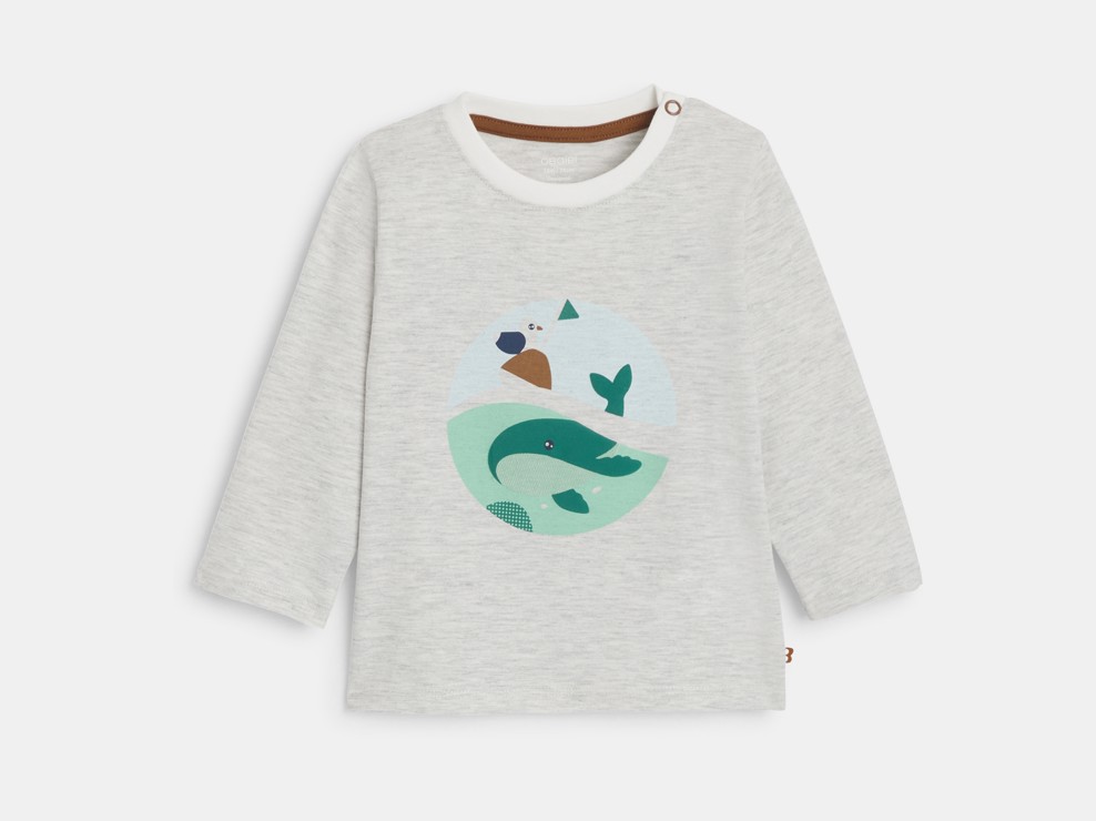 Grijs T-shirt met dieren voor babyjongens 1