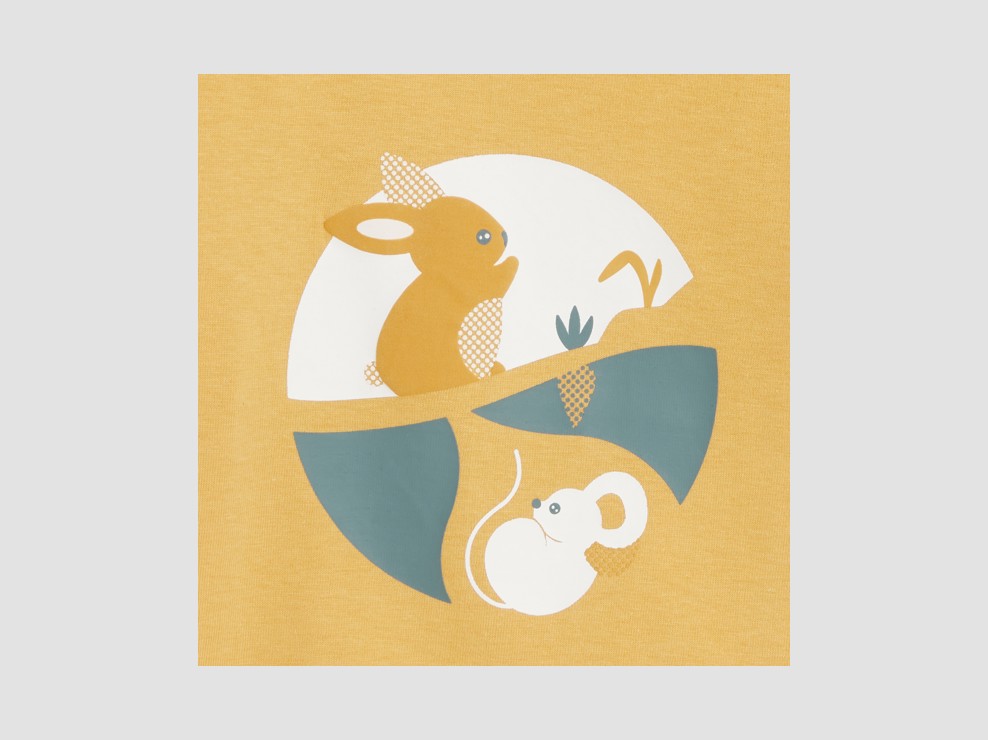 Fantovska rumena majica z živalmi za dojenčke 2