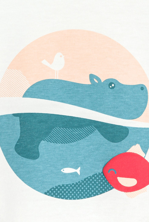 T-Shirt weiß lange Ärmel Walfischmotiv Kleinkind junge 2