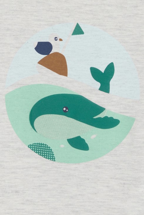 T-shirt animaux gris bébé garçon 2