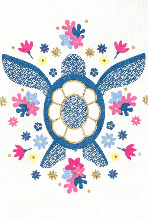 T-Shirt weiß lange Ärmel mit Tiermotiv Kleinkind Mädchen 2