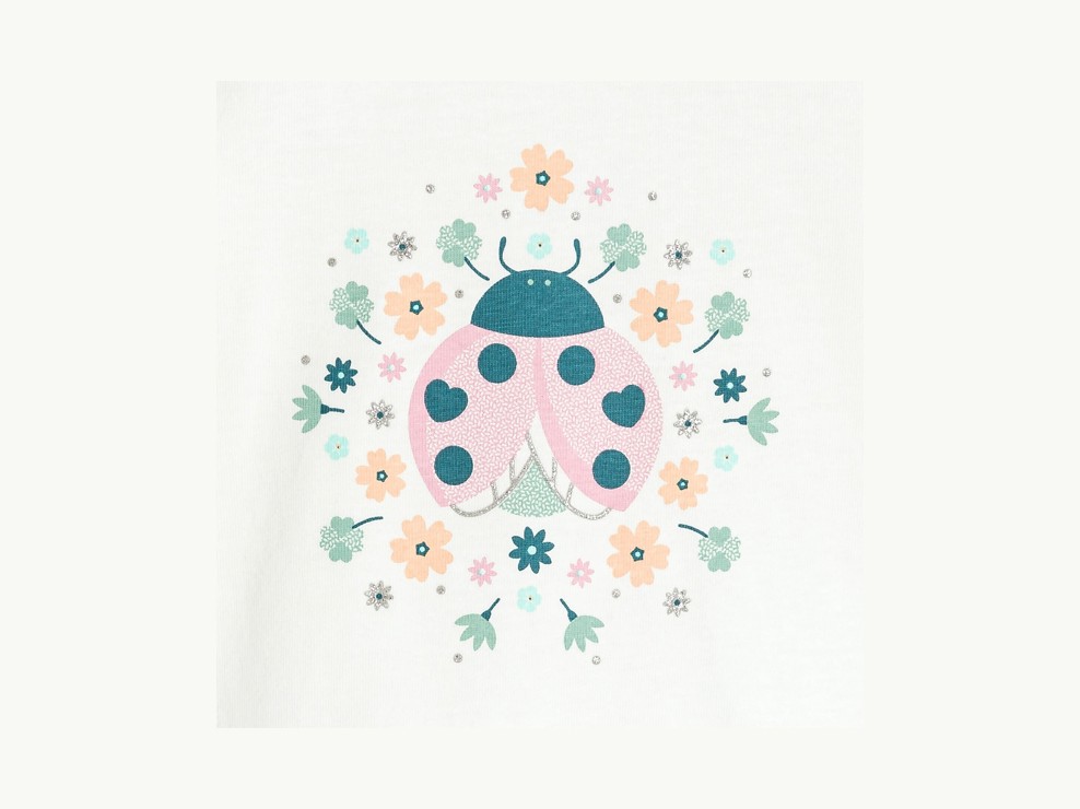 Weißes Langarm-T-Shirt mit Tiermotiv, Baby, Mädchen 2