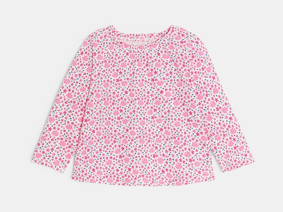 Tunique manches longues étoiles rose bébé fille 1