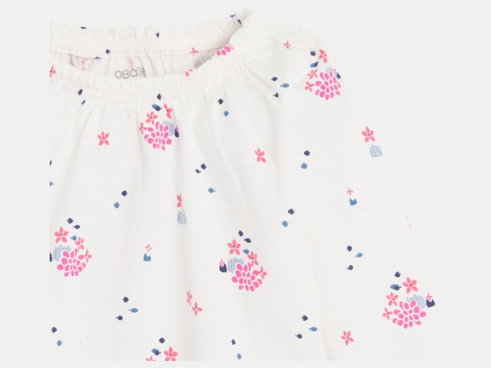 Tunika langärmlig Blumen rosa Kleinkind Mädchen 2