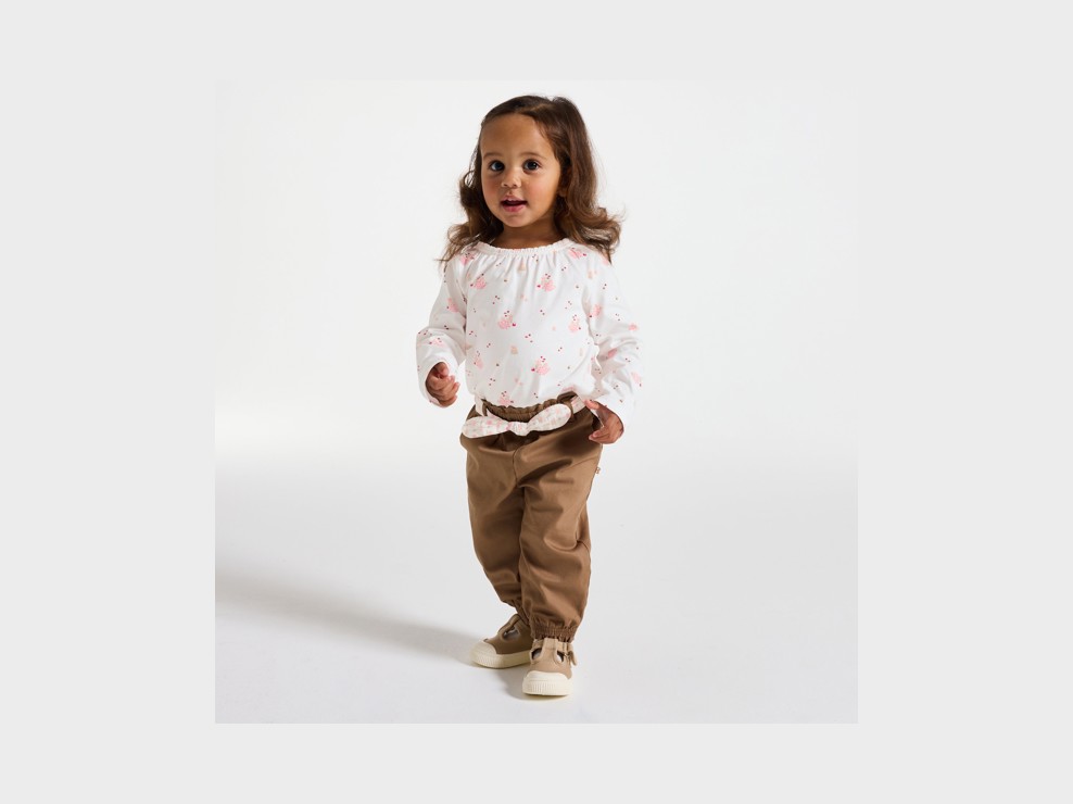 Tunique manches longues fleurs rose bébé fille 1