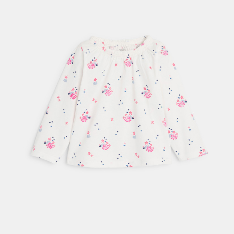 Tunika langärmlig Blumen rosa Kleinkind Mädchen