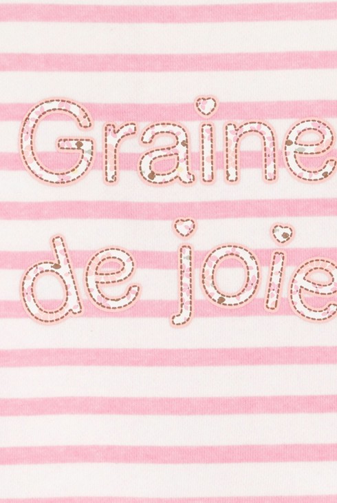 Sweat rose rayé bébé fille