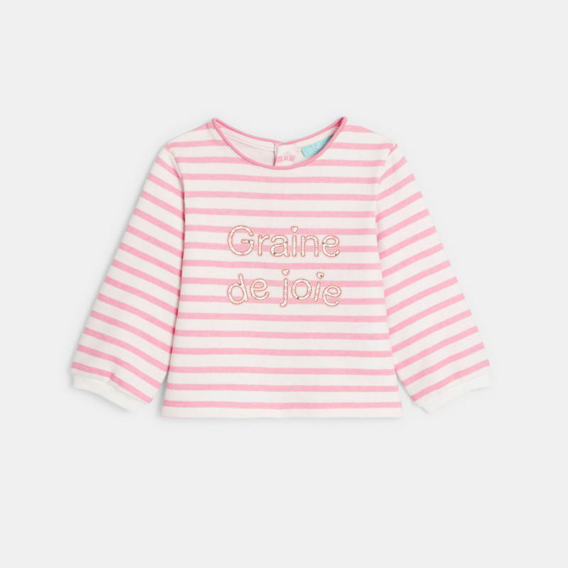 Rosa Sweatshirt, gestreift, Baby, Mädchen