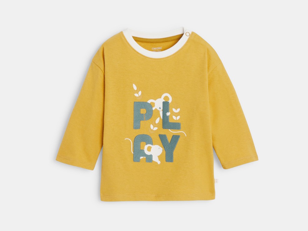 T-Shirt neckisch Aufschrift gelb Kleinkind Junge 2