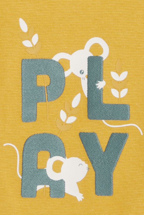 T-shirt gialla con scritta divertente per neonato 2