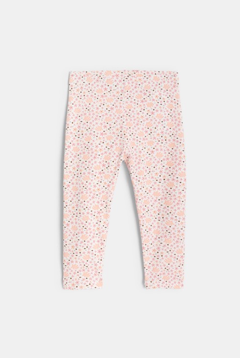 Legging orange imprimé fleuri bébé fille 1