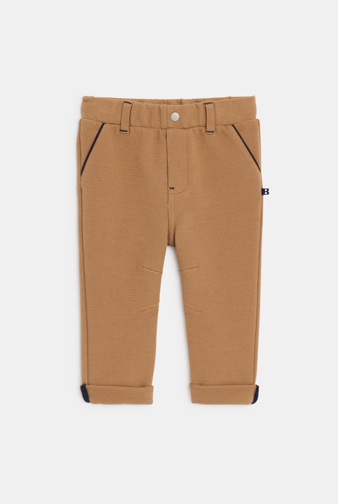 Pantalon en maille souple marron bébé garçon 1