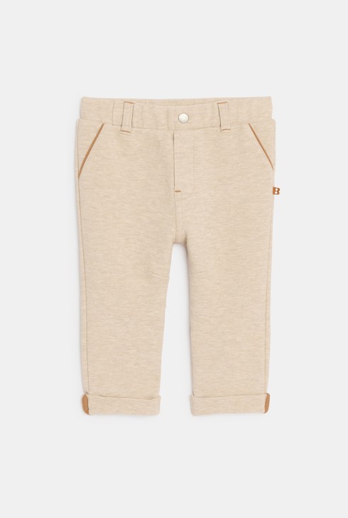 Pantalon souple en maille beige bébé garçon 1