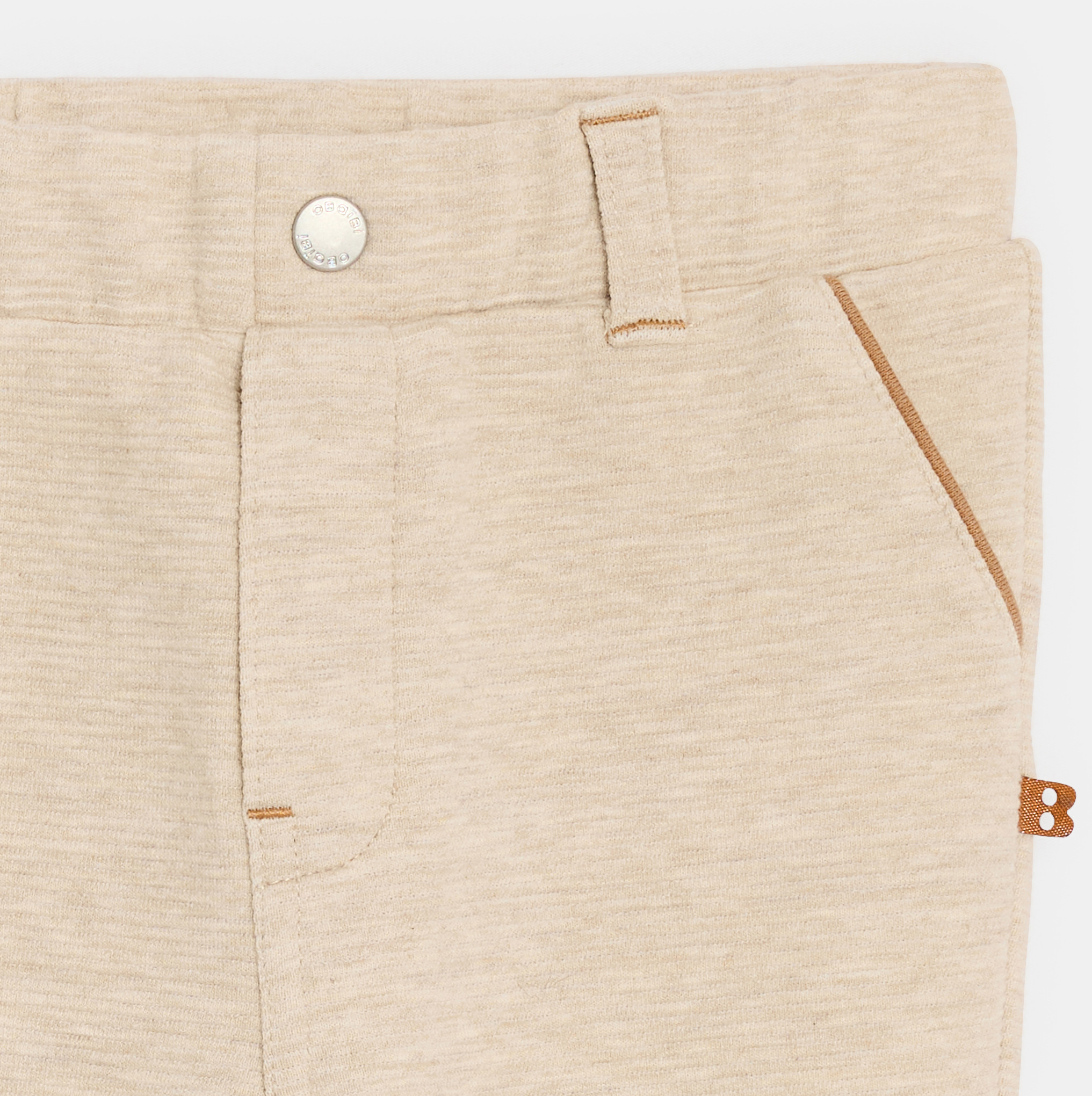 Pantalon souple en maille beige bébé garçon 2