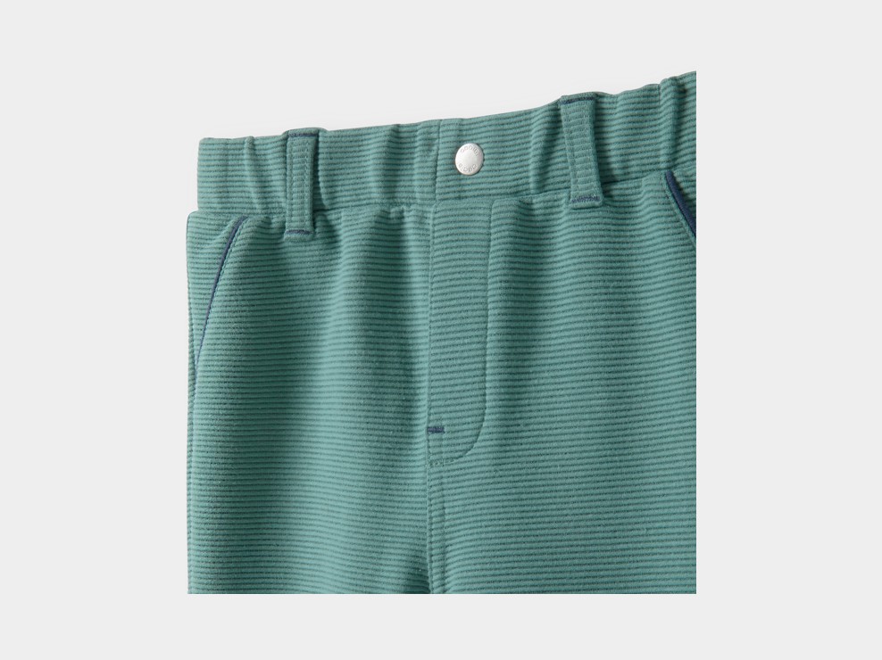 Hose Baumwolle weich grün Kleinkind Junge 2