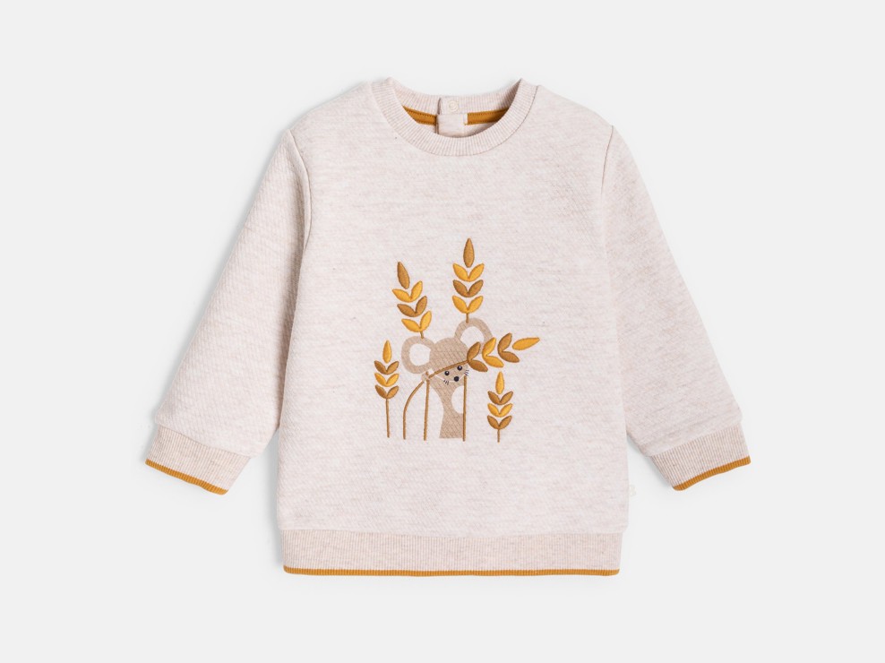 Felpa con motivo animalier beige neonato 2