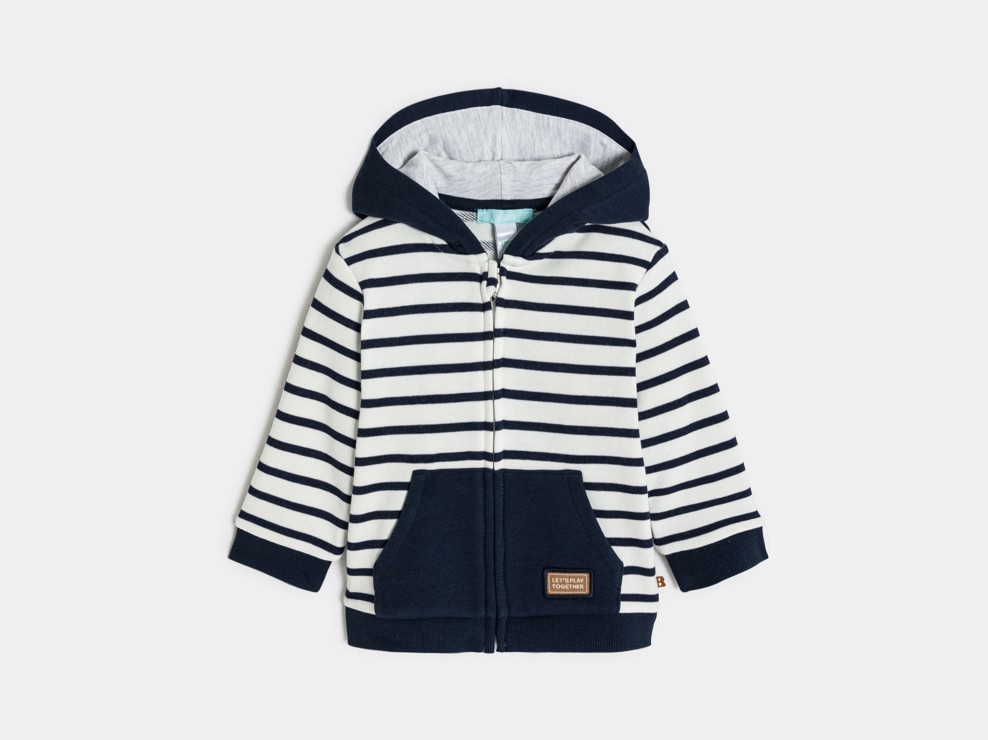 Sweatshirt Reißverschluss gestreift blau Kleinkind Junge 1