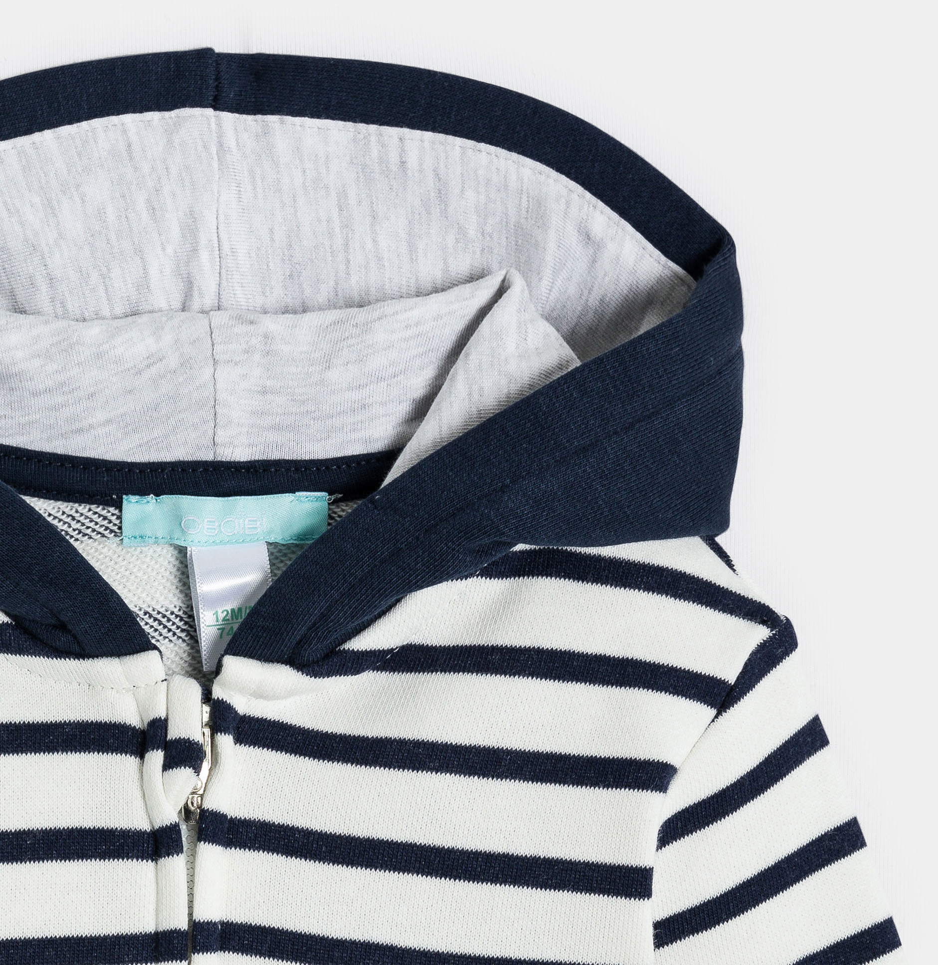 Sweatshirt Reißverschluss gestreift blau Kleinkind Junge 2