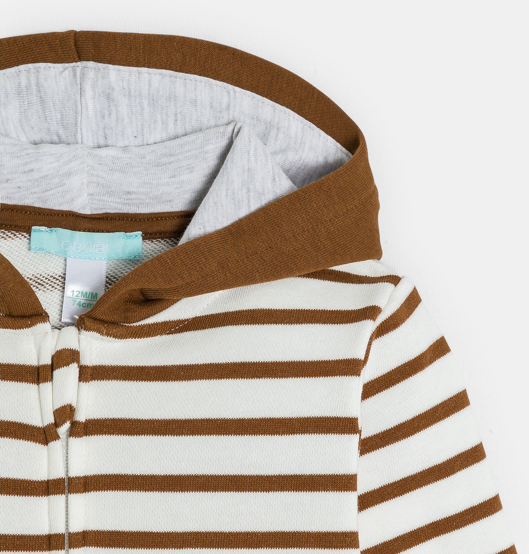 Sweatshirt Reißverschluss gestreift braun Kleinkind Junge 2