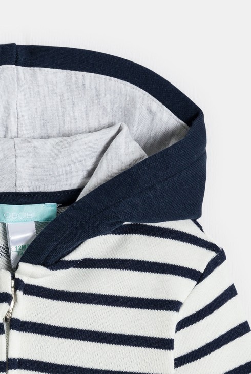 Sweatshirt Reißverschluss gestreift blau Kleinkind Junge 2