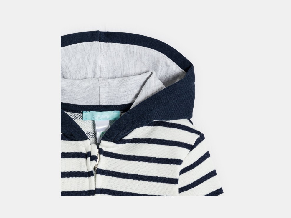 Sweatshirt Reißverschluss gestreift blau Kleinkind Junge 2