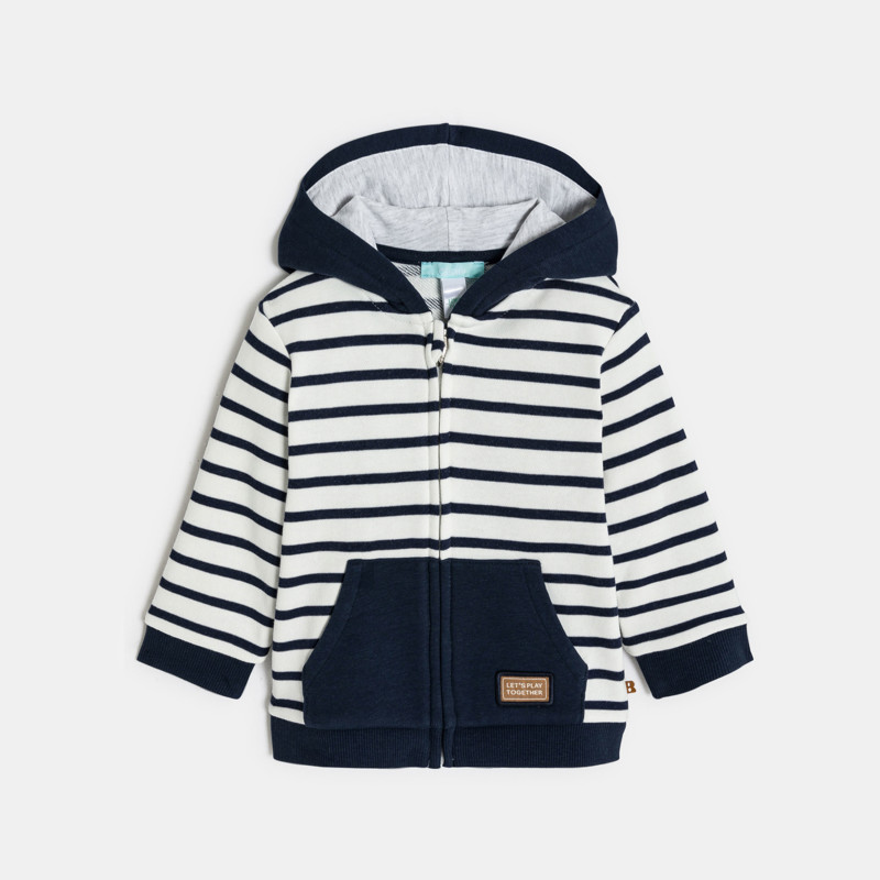 Sweatshirt Reißverschluss gestreift blau Kleinkind Junge