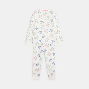 Pyjama Katzen weiß Mädchen