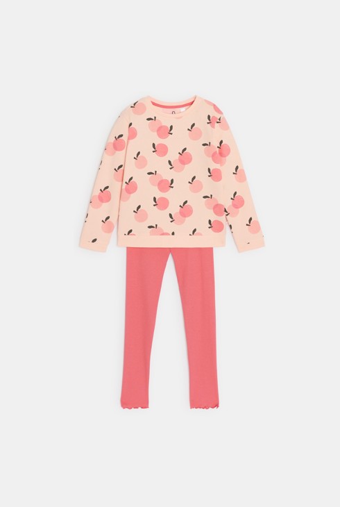 Langer Pyjama in Rosa mit Früchten für Mädchen 2