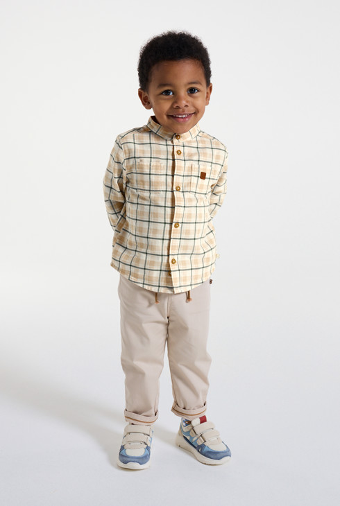 Karohemd beige Kleinkind Junge 1