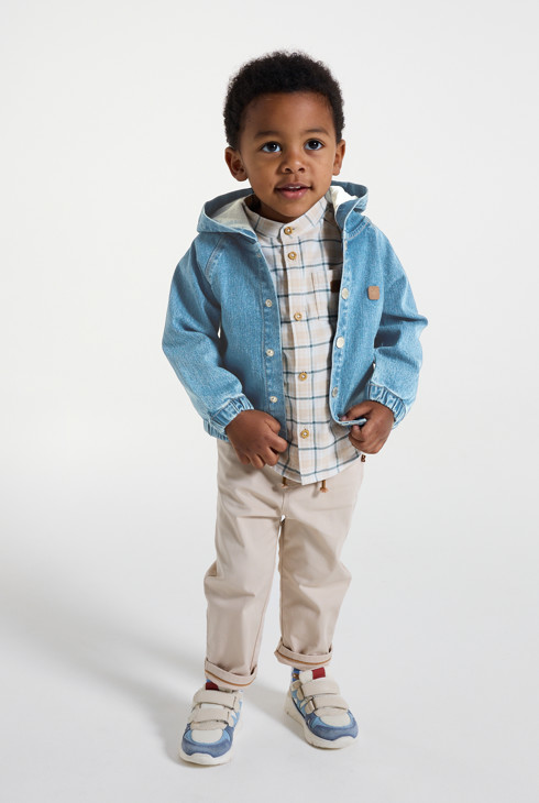 Jeansjacke blau mit Kapuze Kleinkind Junge 1
