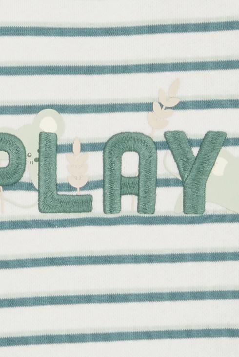 Strickpullover gestreift bestickt grün Kleinkind Mädchen Junge 2