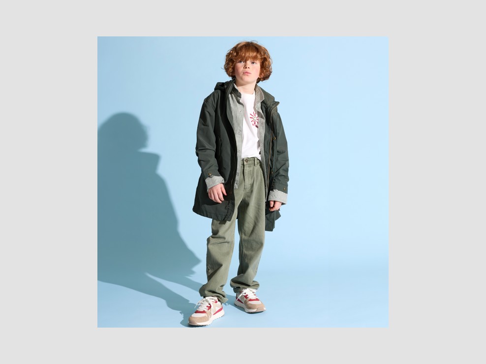 Parka à capuche vert kaki garçon 1