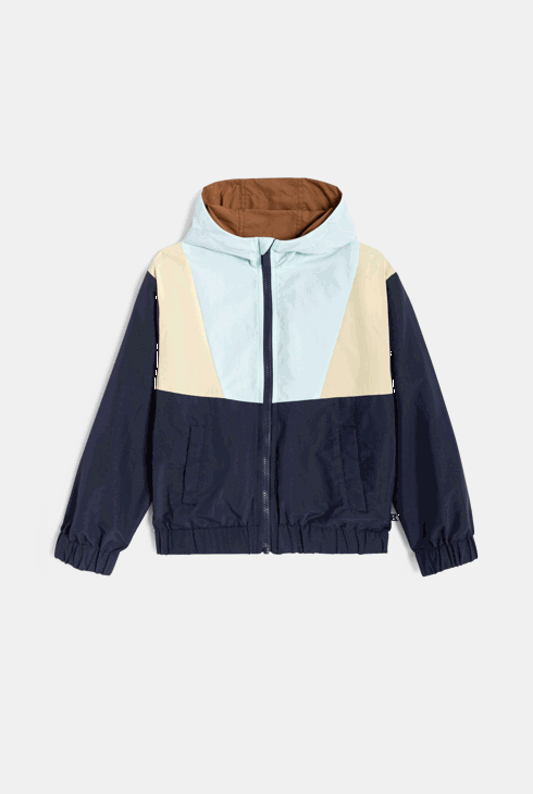 Blauw omkeerbaar windjack voor jongens 2