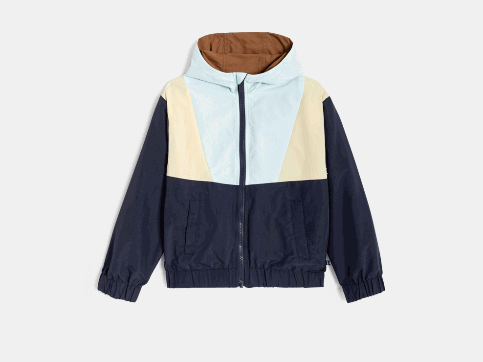 Blauw omkeerbaar windjack voor jongens 2