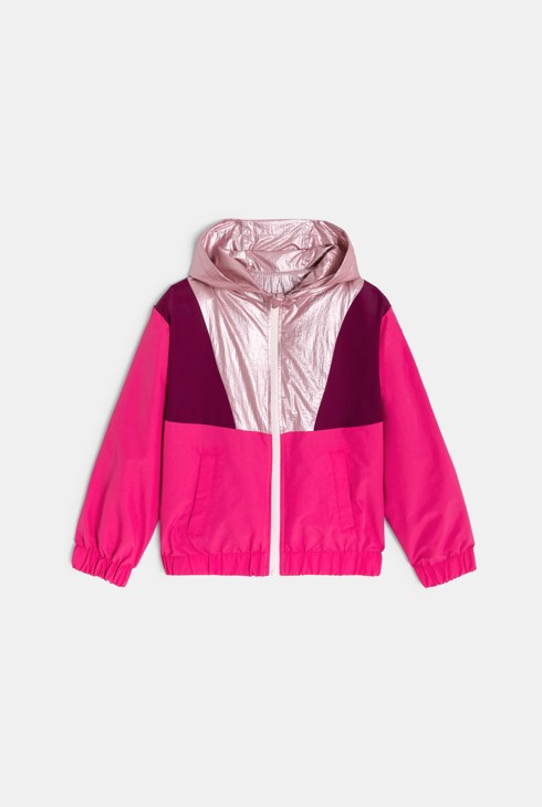 Cortavientos reversible rosa niña 1