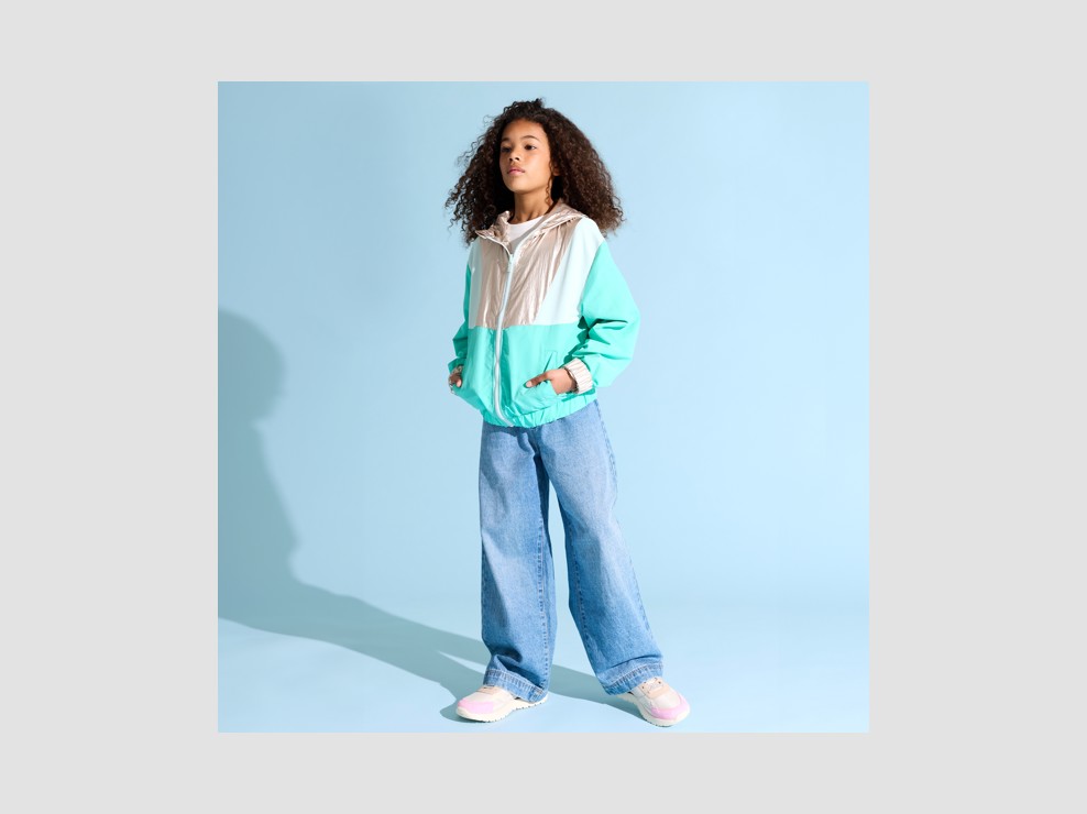 Coupe-vent réversible vert fille 1