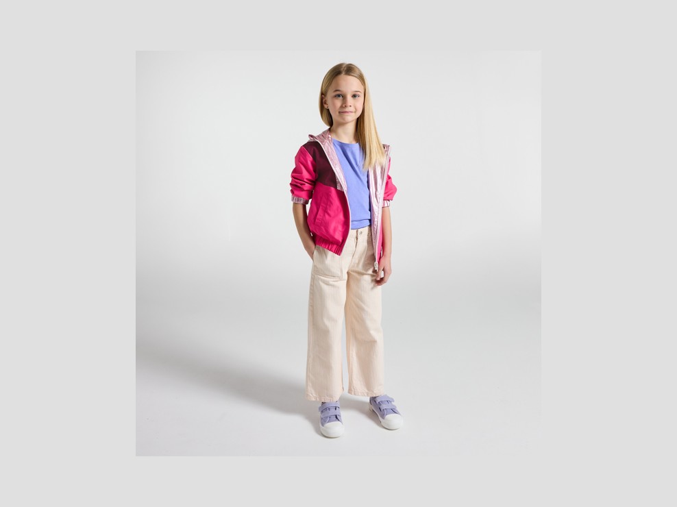 Roze omkeerbaar windjack voor meisjes 1