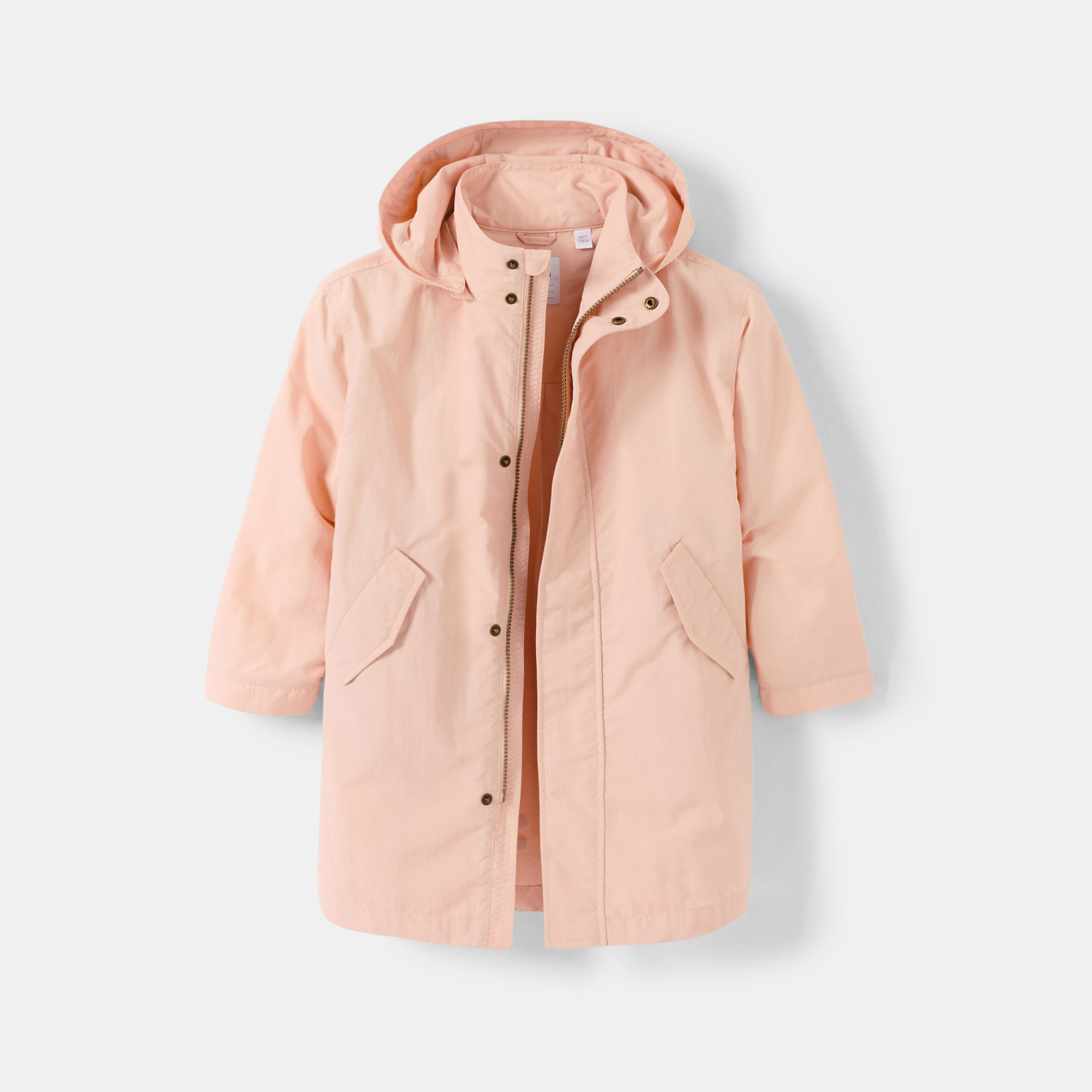 Parka à capuche vert fille - Vieux rose