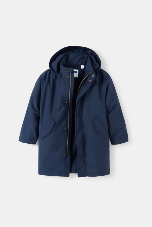 Parka con capucha azul marino niña 1