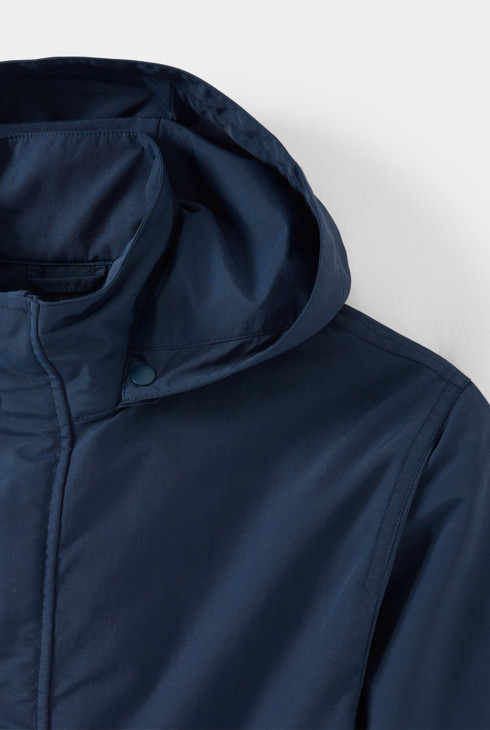 Parka con capucha azul marino niña 2