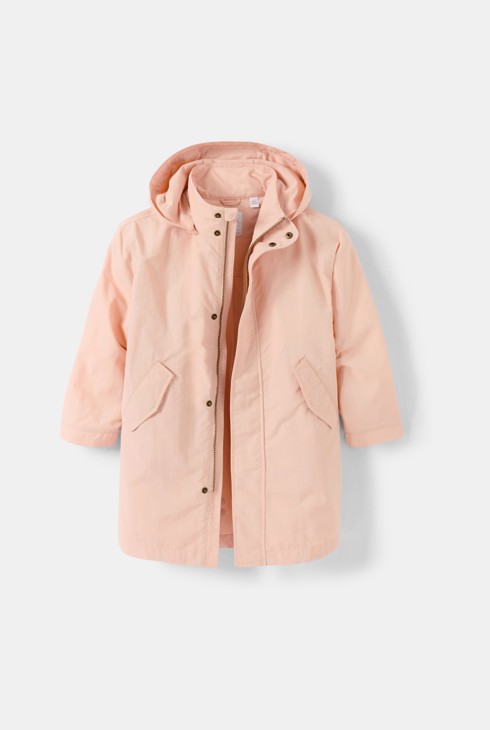 Parka à capuche rose fille 2